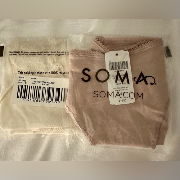 Soma Intimates & Sleepwear Nwt 2 Panties Soma Vanishing Edge Cotton